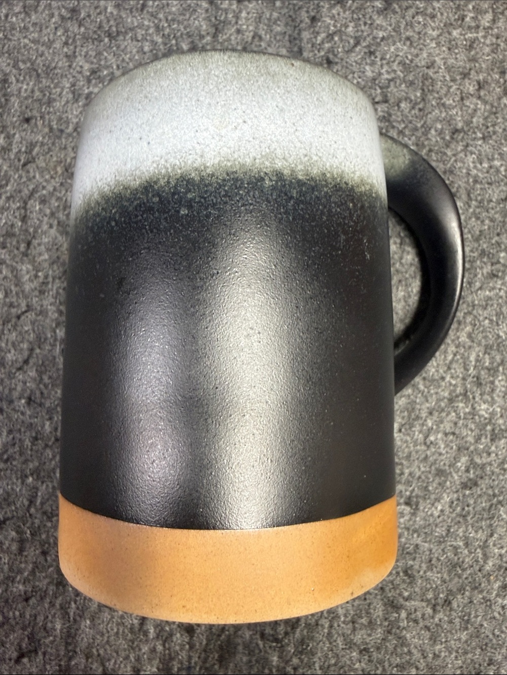 Matte Black Ceramic Mug with Cream Ombre Top and Tan Base